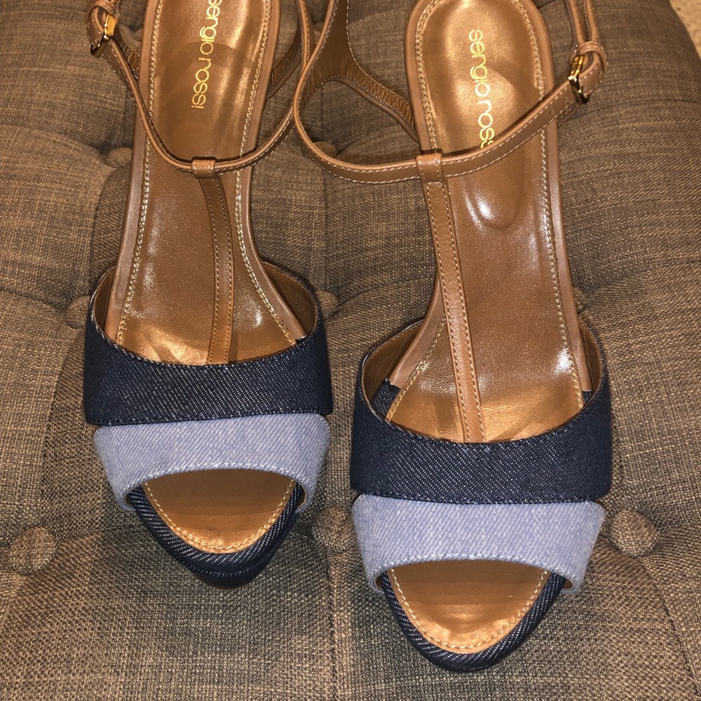 Sergio Rossi Denim Sandals